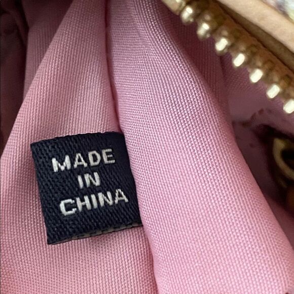 Cole Haan Tan Leather Retro Print Mini Handbag Boho Hippie Cottage Core Beachy - Picture 10 of 13